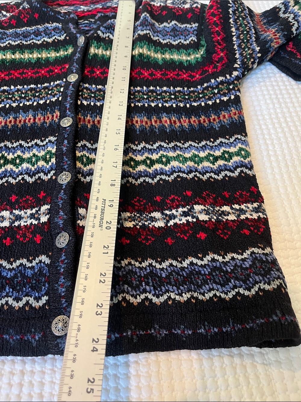 Vintage Talbots Fair Isle Y2K Cardigan Sweater Women’s Sp Nordic Cottagecore - Picture 5 of 8